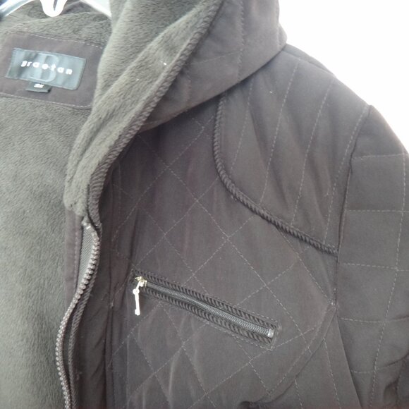 Braetan Womens Plus Jacket /Coat Brown Quilted Hooded Faux Fur Lining Sz 2X - Picture 11 of 16